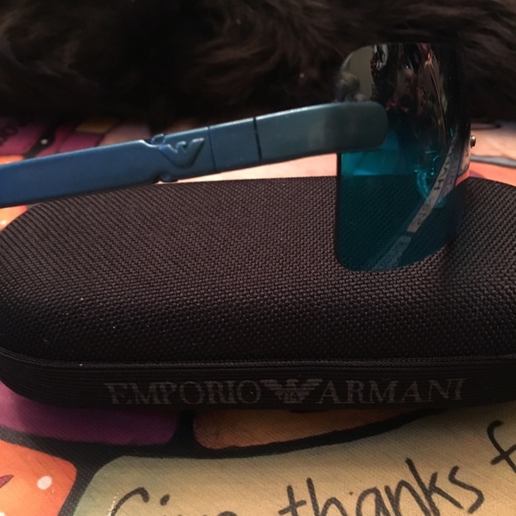 Emporio Armani Aquamarine Rimless Sunglasses - Picture 2 of 2